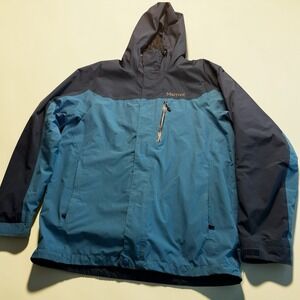 Marmot Citadel 3-in-1 Component Jacket Mens M Polartec Blue Hooded Rain Coat
